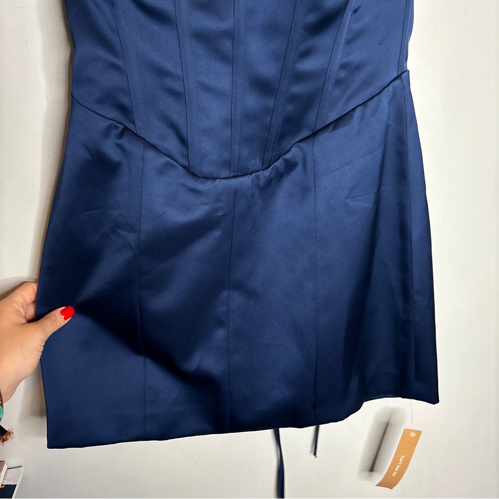 NWT Reformation Pacie Satin Dress in Danube - Picture 7 of 16